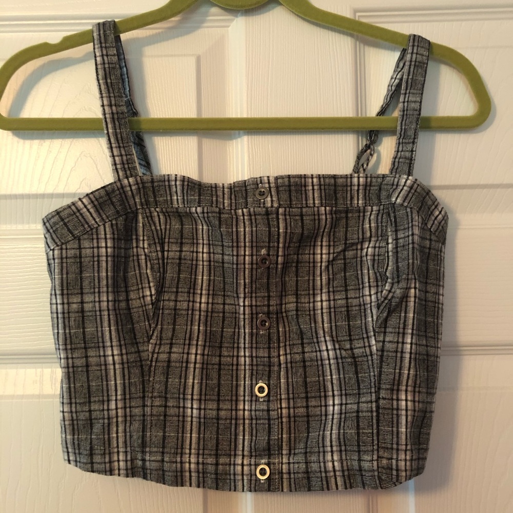 [hollister] plaid crop top